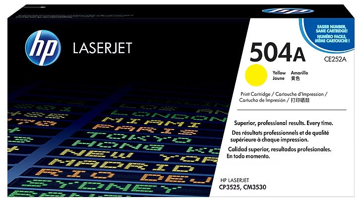HP 504A Yellow Standard Yield Toner Cartridge, Prints Up to 7,000 Pages (CE252A)