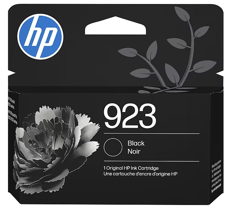 HP 923 Black Standard Yield Ink Cartridge, Prints Up to 500 Pages (4K0T3LN)