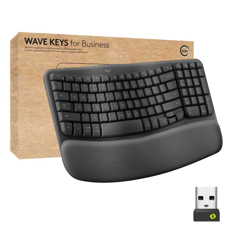 Logitech - Wave Keys For Business Ergonomic Wireless