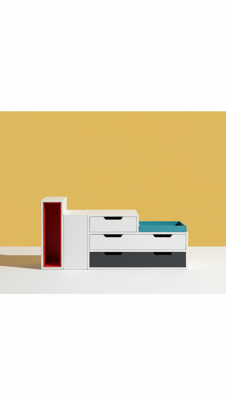Bold Acrylic Desk Organizer With Modular Compartments