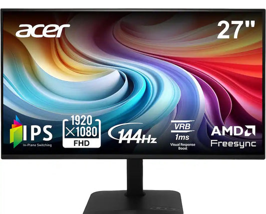 Acer - 27” IPS Full HD AMD FreeSync Monitor - Up to 144Hz, 1ms (HDMI, VGA) - Black