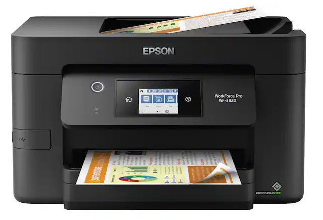 Epson - WorkForce Pro WF-3820 Wireless All-in-One Inkjet Printer - Black