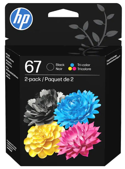 HP - 67 2-Pack Standard Capacity Ink Cartridges - Black/Tri-color