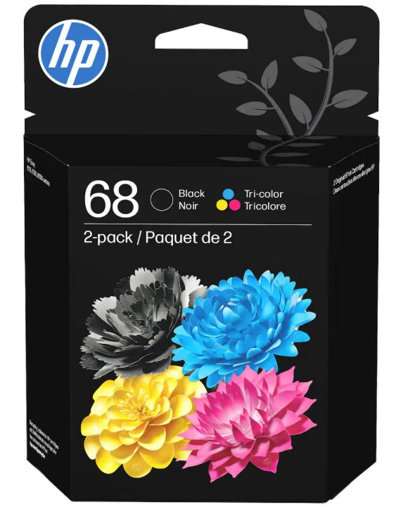 HP - 68 2-Pack Standard Capacity Ink Cartridges - Black/Tri-color