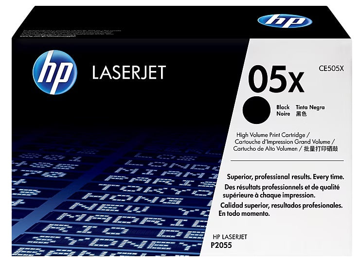 HP 05X Black High Yield Toner Cartridge, Prints Up to 6,500 pages (CE505X)