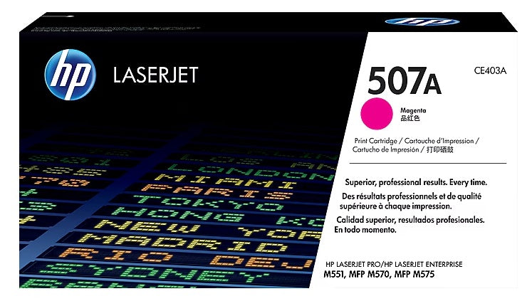 HP 507A Magenta Standard Yield Toner Cartridge, Prints Up to 6,000 Pages (CE403A)