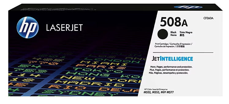 HP 508A Black Standard Yield Toner Cartridge, Prints Up to 6,000 Pages (CF360A)