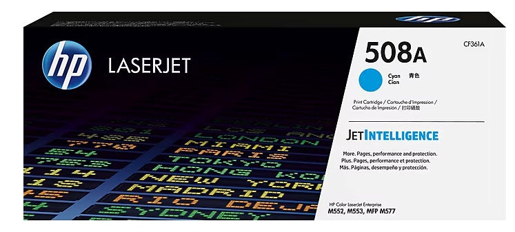HP 508A Cyan Standard Yield Toner Cartridge, Prints Up to 5,000 Pages (CF361A)