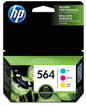 HP 564 (N9H57FN), Original Standard Yield Ink Cartridges, Cyan/Magenta/Yellow, 3 Cartridges/Pack