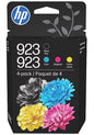 HP 923 Black/Cyan/Magenta/Yellow Standard Yield Ink Cartridges, 4/Pack (6C3Y6LN)